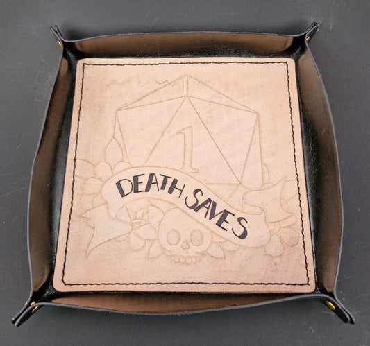 Death saves leather Dice tray