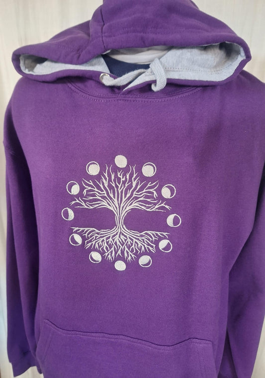 Moon phases & Tree of life Hoodie, size medium