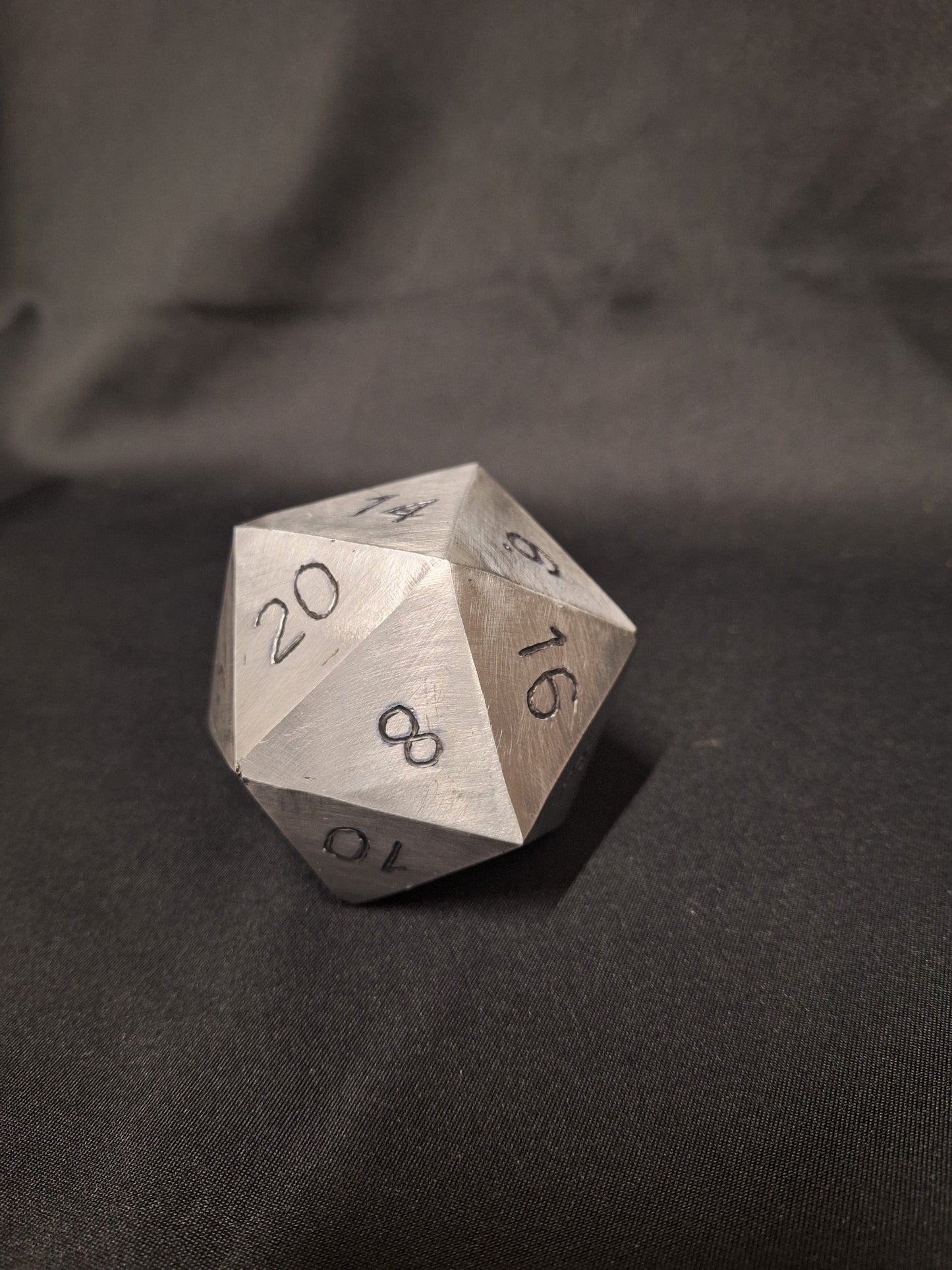 Palm sized Steel D20