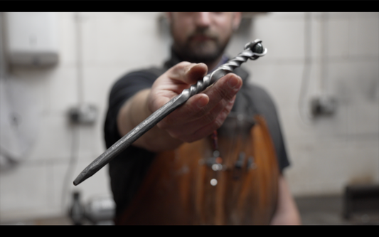 Iron wand with Caged Crystal, bespoke