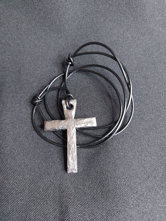 Hammered effect Crucifix